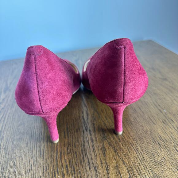 SOLE SOCIETY Red Burgundy‎ Suede Bow Pumps Woman’s 9 B - Picture 8 of 12